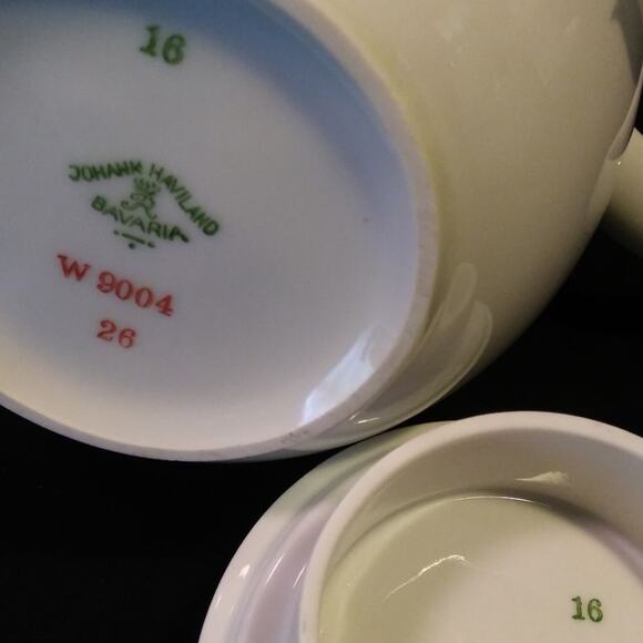 SALE 16Pc. Johann Haviland Coup Tea Set Pastel on White Gold Trim - Picture 14 of 15